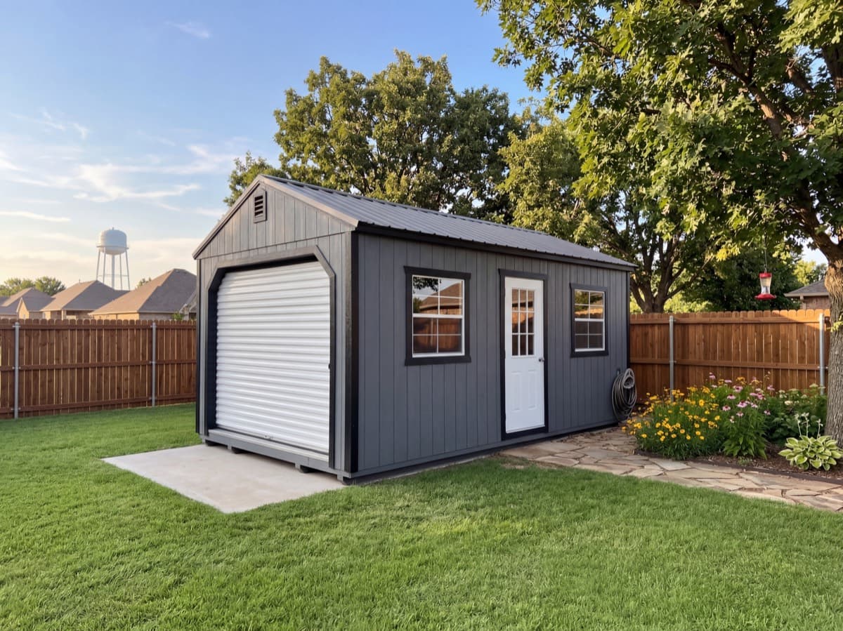 Bike shed exterior view